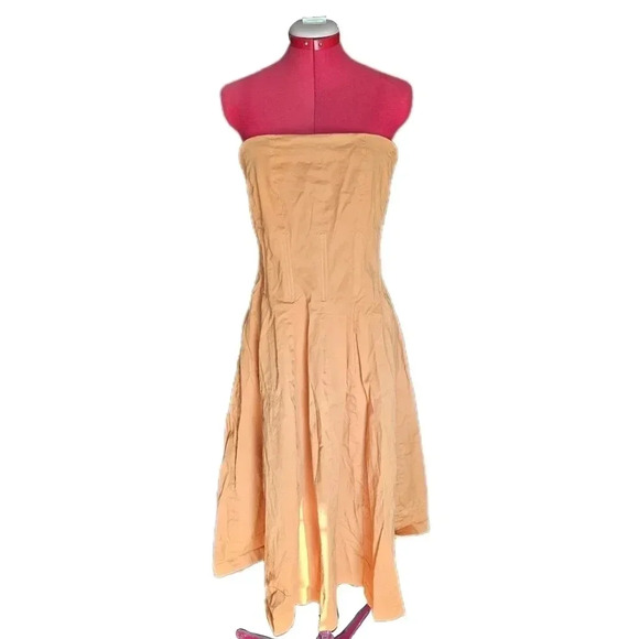 Eva Mendes by NY&Company, Size 12, Orange Strapless Dress - Picture 2 of 10